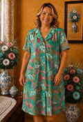 Robe d'été vintage imprimé multicolore taille 52