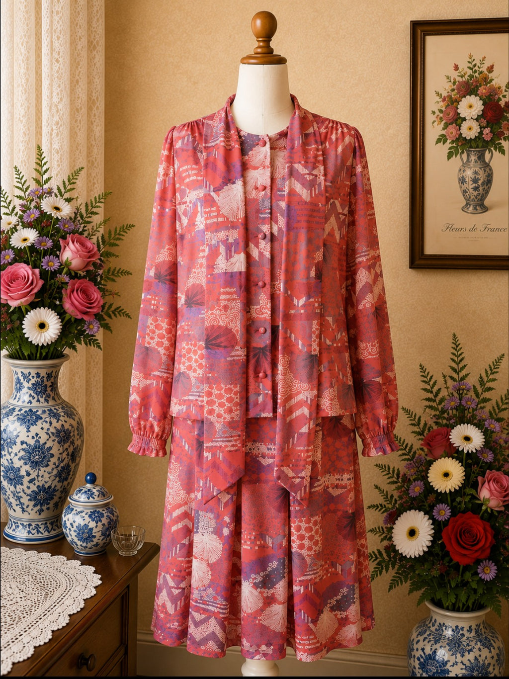 Ensemble Chemise & Jupe Marcelle Griffon Multicolore t40