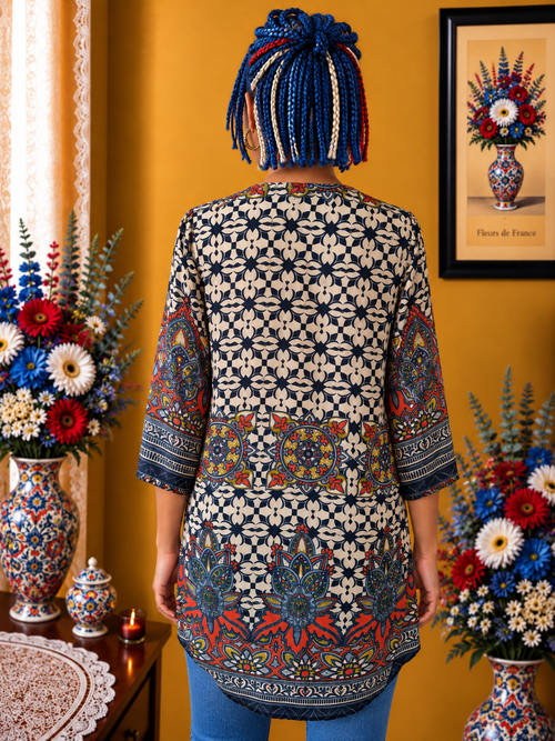 Blouse  Liu Li multicolore imprimé graphique esprit mandalas taille 4