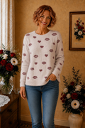 Pull Holly Bracken blanc bordeaux taille 38