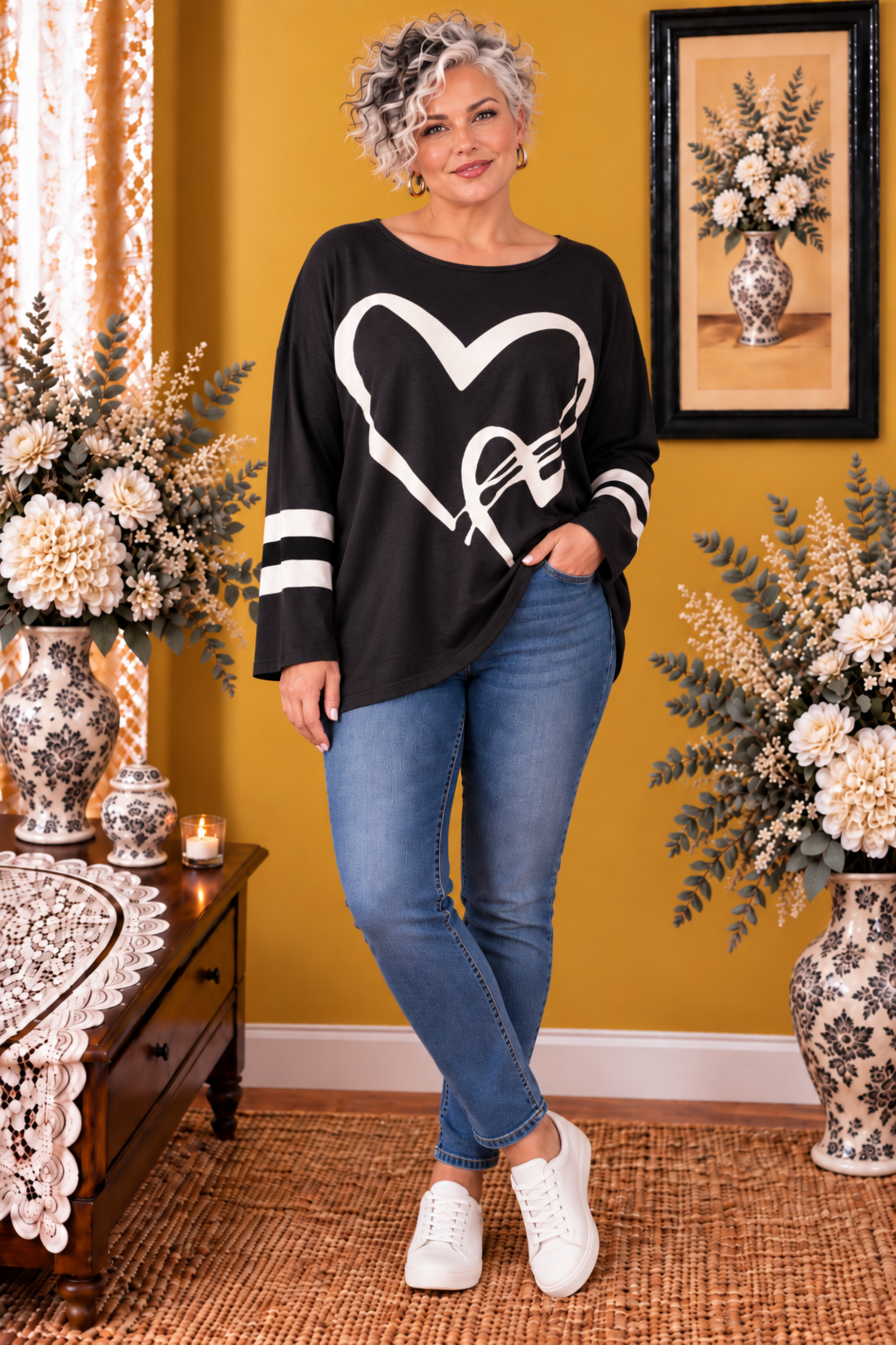 Pull neuf noir blanc taille 5XL