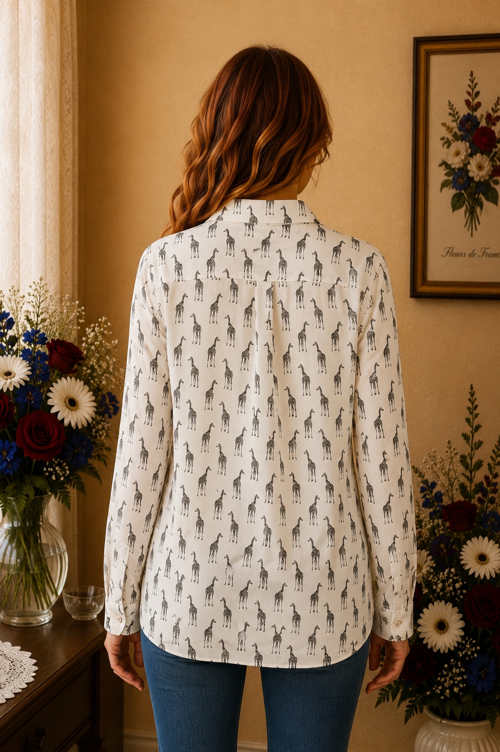 Chemise H&M  blanc noir 100% coton taille 38