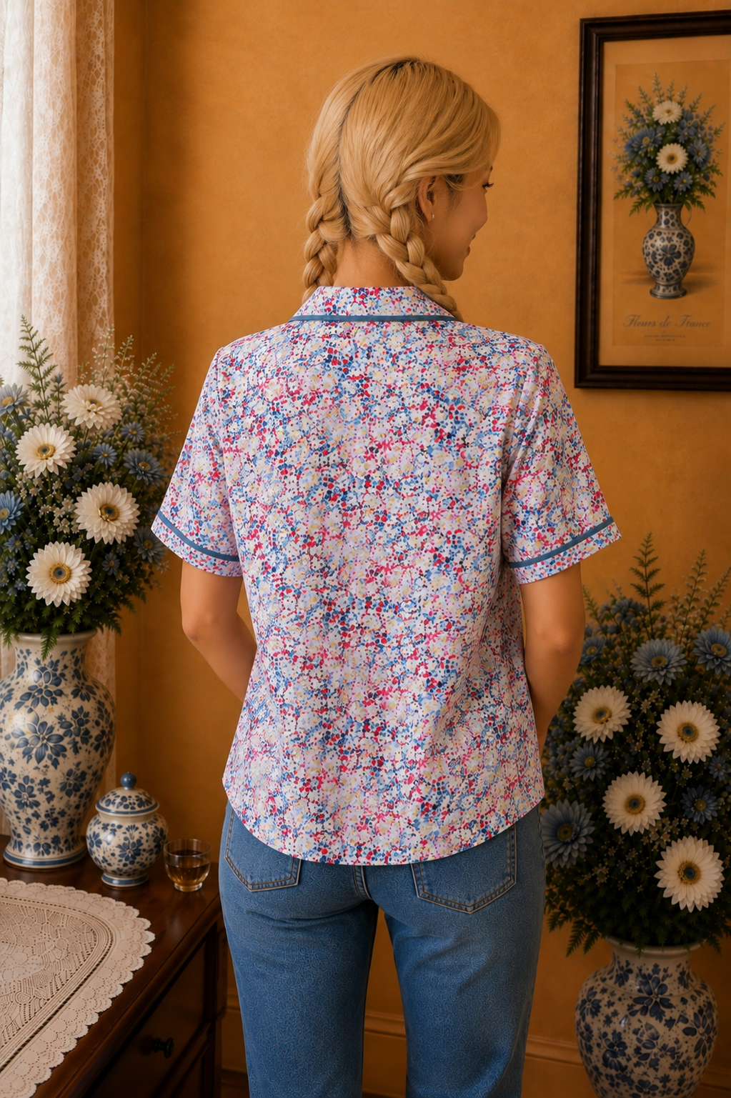 Chemisier femme imprimé multicolore taille 46/48