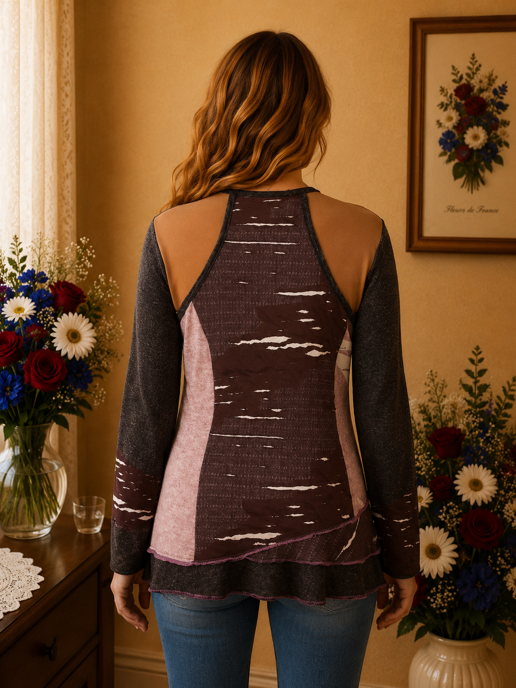Haut Toxico neuf marron crème multicolore t38/40