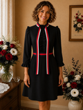 Robe de soirée vintage noir, bleu & rouge – Vanity Paris