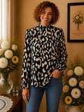 Blouse Shein noir tacheté blanc taille 34
