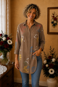 Chemise In Vogue Paris vert kaki multicolore t38/40