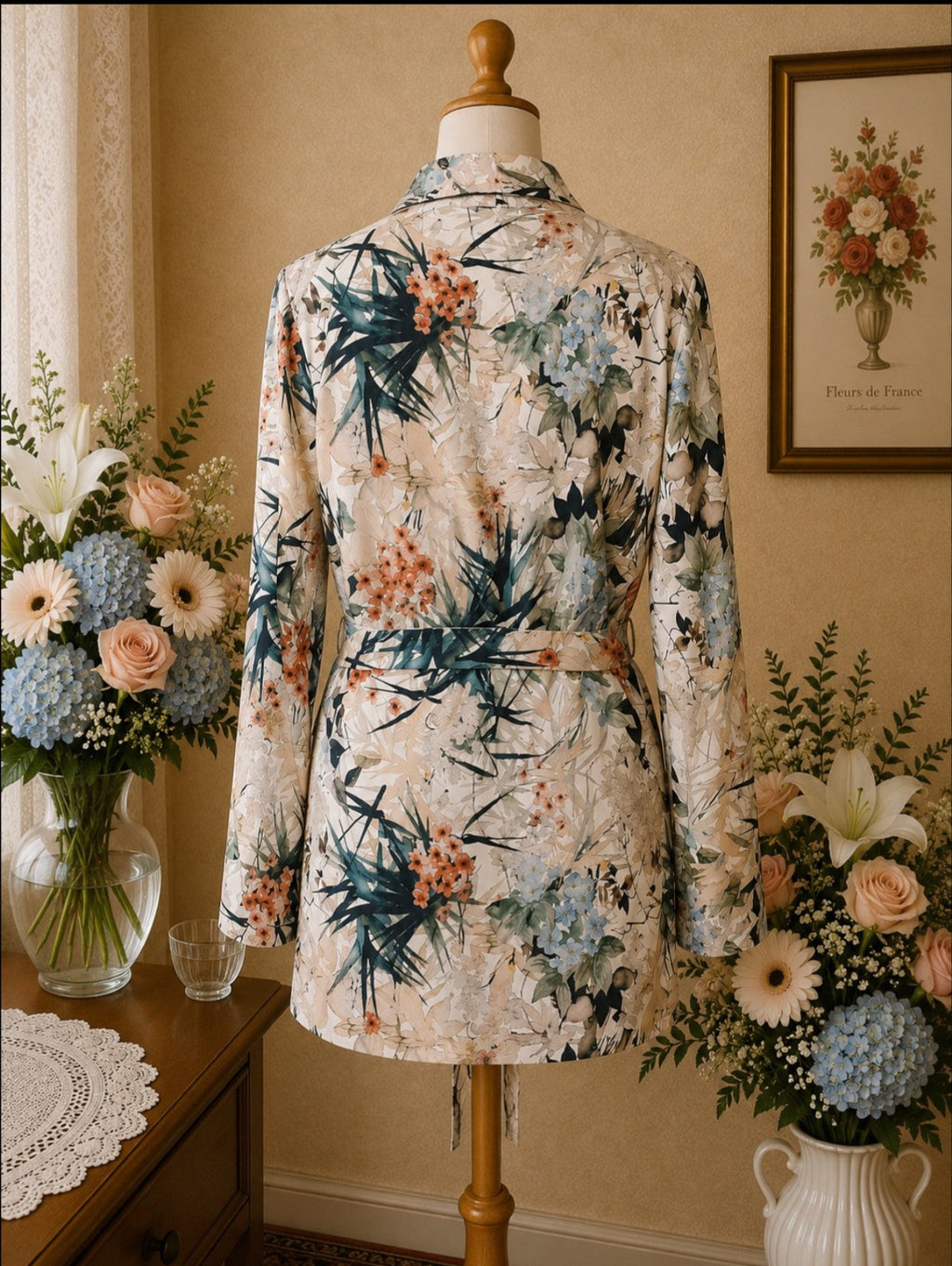 Veste Eli White florale crème, bleu & multicolore t42