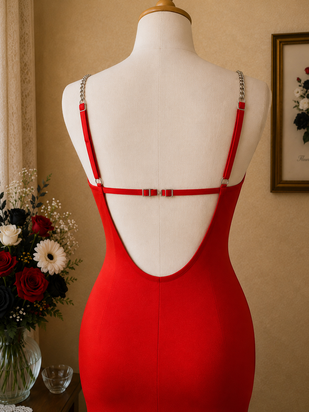 Robe rouge Made in Italy – Eros Veneziani, coupe sculptante