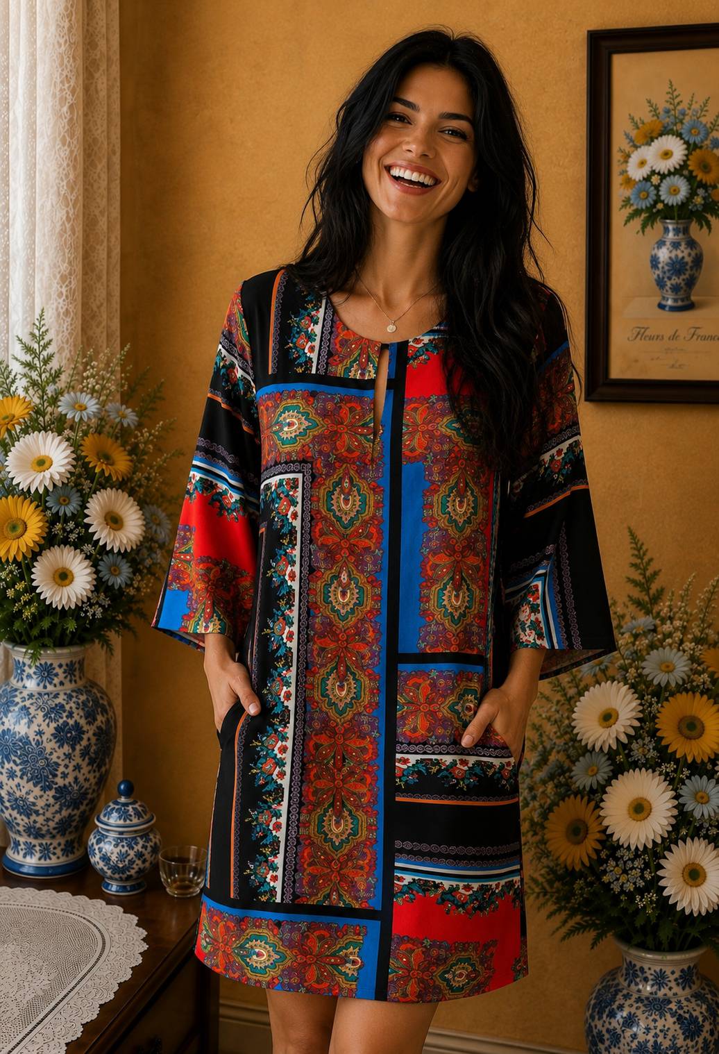 Robe ARNG Collection imprimé multicolore motifs fleuris taille M