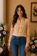 Chemise An Phuoc rose florale multicolore t42/44