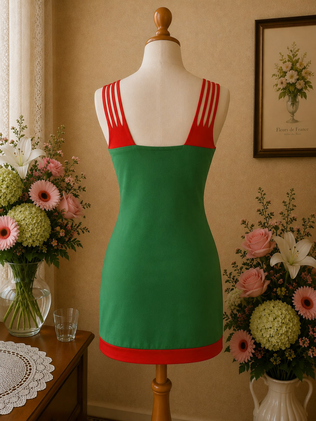 Débardeur Ciodad Campus Vert & Multicolore, 100% Coton t38