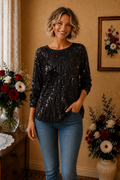 Pull Bijoux vintage america neuf étiqueté noir transparence taille 38