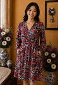 Robe Camaïeu imprimé floral multicolore taille 44