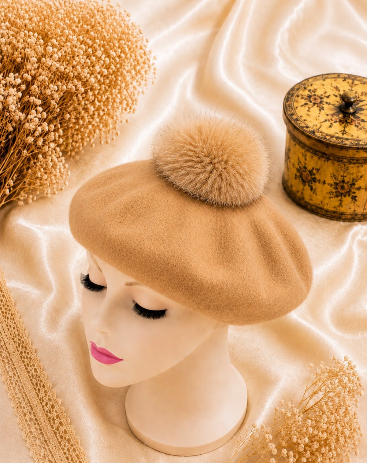 Chapeau béret  Parfois collection marron camel 100% laine neuf