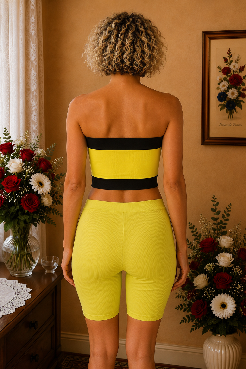 Ensemble Undiz neuf étiqueté jaune fluo t38/40