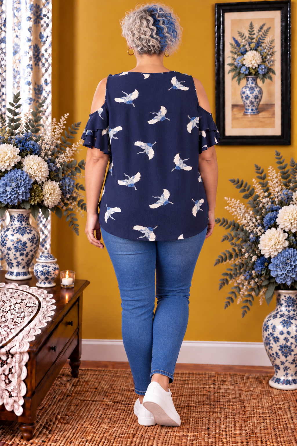 Haut Primark neuf marine blanc bleu taille 40