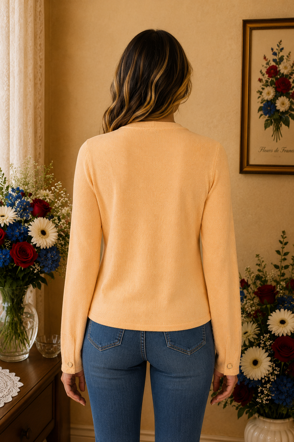 Gilet Laura Scott jaune abricot taille 40