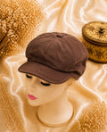 Casquette femme style gavroche marron modèle visière douce