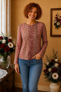 Haut Gold maille rose bordeaux taille 38/40