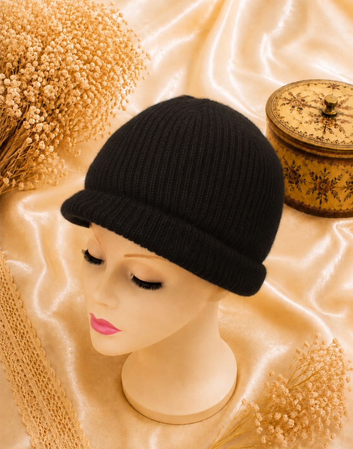 Bonnet femme Mackie gris très foncé presque noir 75% laine
