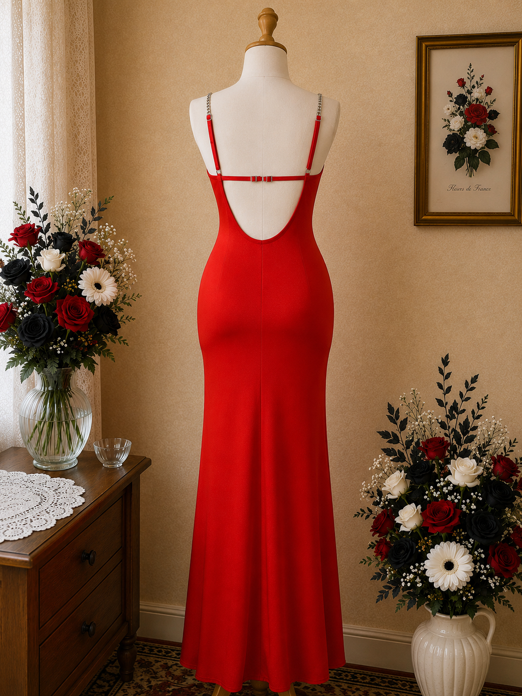 Robe rouge Made in Italy – Eros Veneziani, coupe sculptante