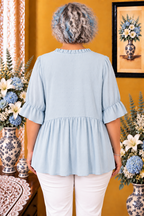 Blouse  femme Shein Curve bleu clair taille 1XL
