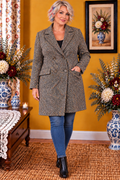 Manteau vintage Vers Mart Luxe Paris motifs chevrons taille 48
