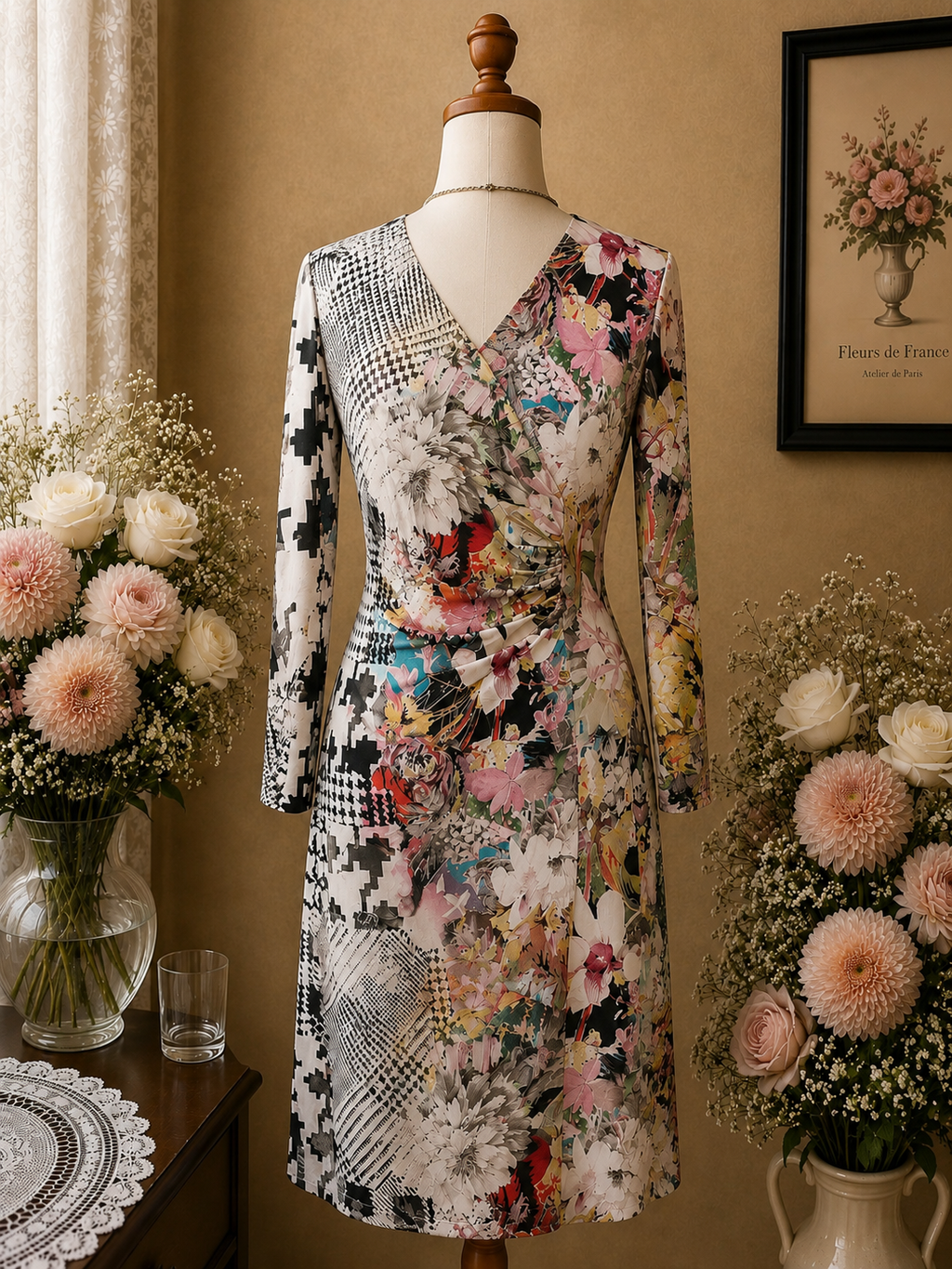 Robe Basler Blanche & Florale Multicolore taille 42